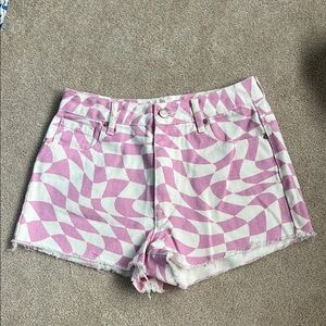 Pink and White Patterned Women Shorts